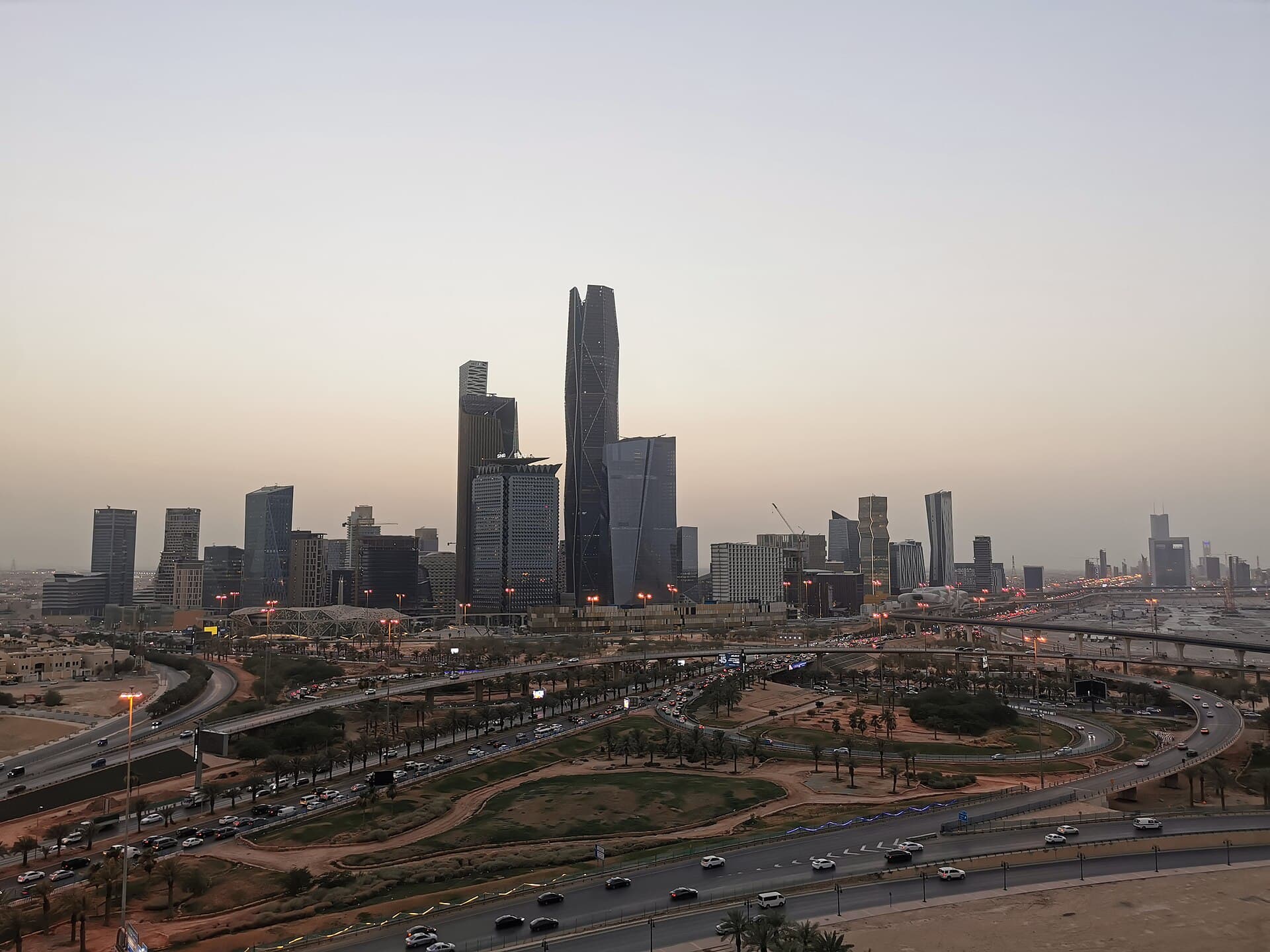 King Abdullah Financial District skyline at dusk, Riyadh
